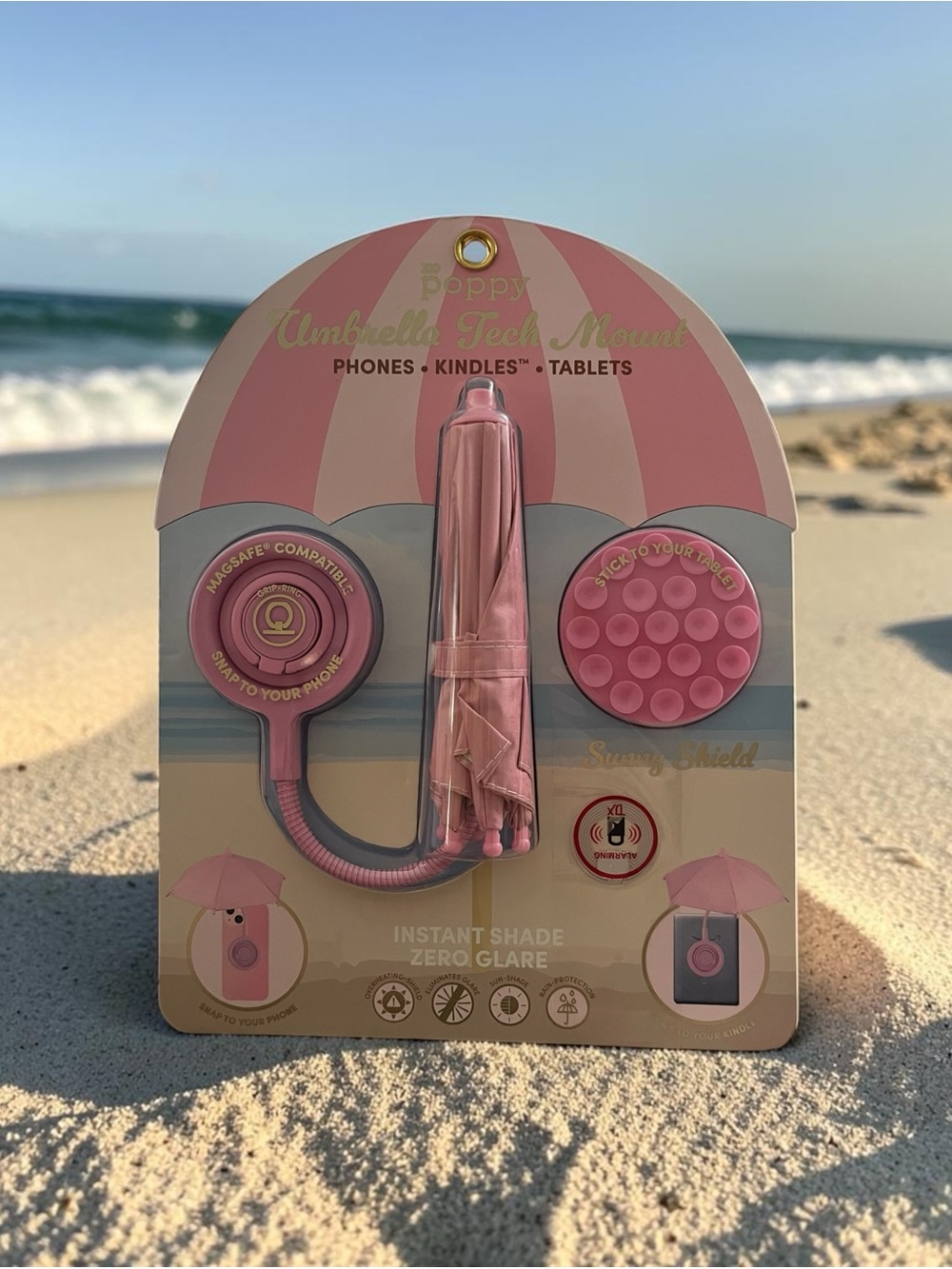 Umbrella Tech Mount for Phones, Kindles & Tablets - Pink